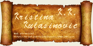 Kristina Kulašinović vizit kartica